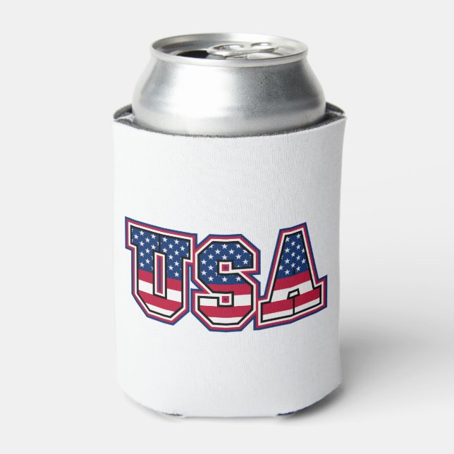 Enfriador De Latas Personalizado del Orgullo Americano de Estados Uni (Lata Anverso)