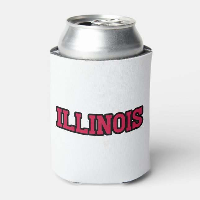 Enfriador De Latas Personalizado Del Orgullo De Illinois (Lata Anverso)