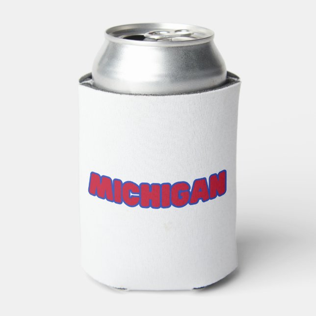 Enfriador De Latas Personalizado Del Orgullo Del Estado De Michigan (Lata Anverso)