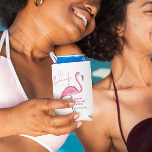 Enfriador De Latas Personalizado del partido de cumpleaños Flamingo R