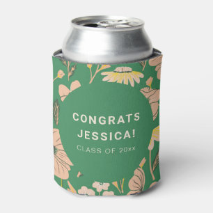 Enfriador De Latas Personalizado del Partido de Graduación Floral Ver