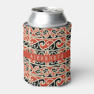 Enfriador De Latas Personalizado del patrón tribal maorí kowhaiwhai