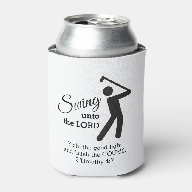 Enfriador De Latas Personalizado divertida CHRISTIAN GOLFER Swing To  (Lata Anverso)