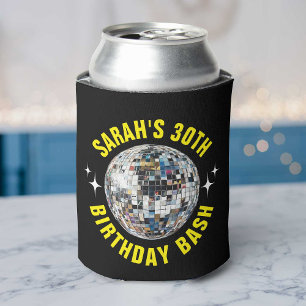 Enfriador De Latas Personalizado divertida Disco Ball 30 cumpleaños F