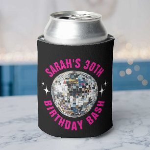 Enfriador De Latas Personalizado divertida Disco Ball 30 cumpleaños F