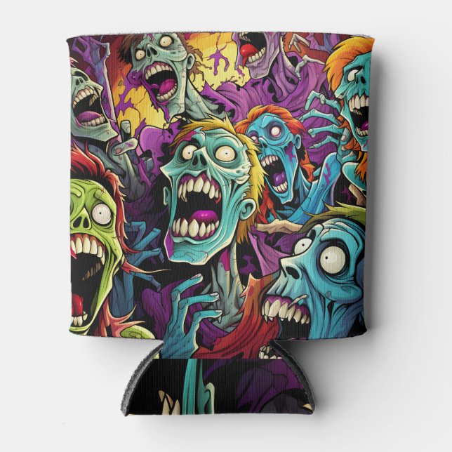 Enfriador De Latas Personalizado divertido Zombies (Anverso)