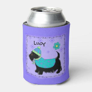 Enfriador De Latas Personalizado el nombre de perro de Black Scottie