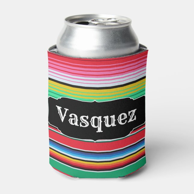 Enfriador De Latas Personalizado español Serape Mexicano Personalizad (Lata Anverso)