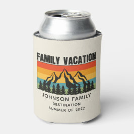Enfriador De Latas Personalizado Familia Vacaciones Montañas Senderis