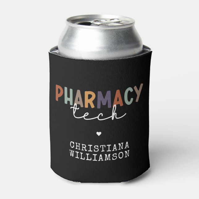 Enfriador De Latas Personalizado Farmacia Tecnología Retro Técnico Fa (Lata Anverso)