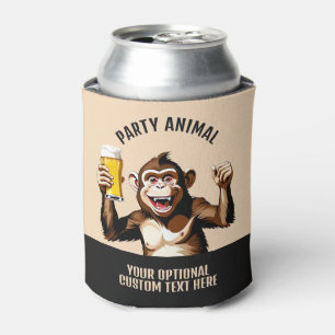 Enfriador De Latas Personalizado Fiesta de texto Animal