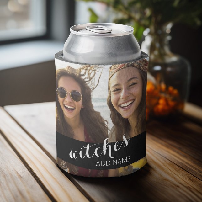 Enfriador De Latas Personalizado Foto y texto (Fun personalized photo can cooler with a place to add a theme and custom text)