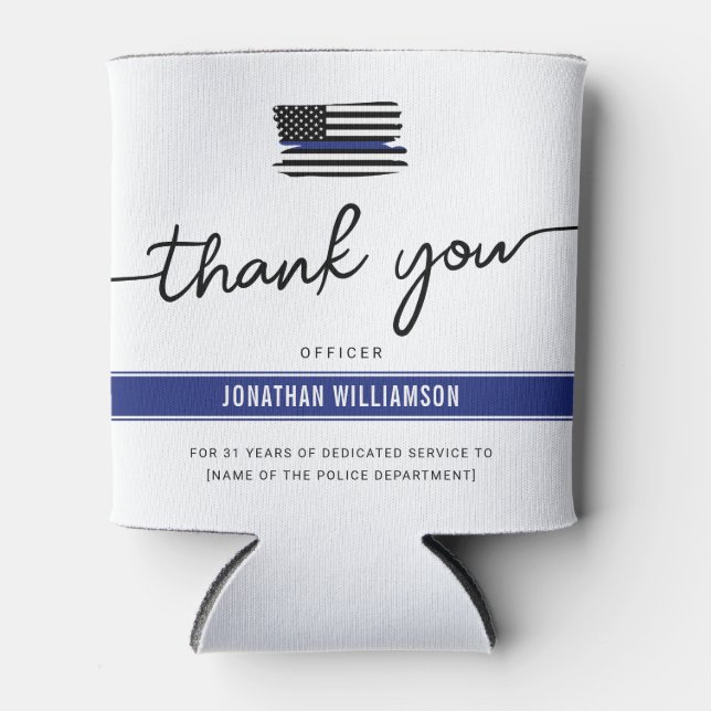 Enfriador De Latas Personalizado Gracias Oficial de Policía Regalo de (Anverso)