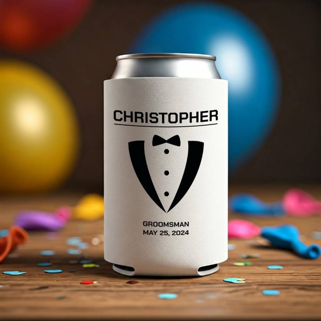 Enfriador De Latas Personalizado Groomsman Refrigerador de bebidas (Subido por el creador)