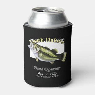 Enfriador De Latas Personalizado Lago/Fecha Dakota del Sur Abridor Ba