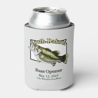 Enfriador De Latas Personalizado Lago/Fecha Dakota del Sur Luz Apertu