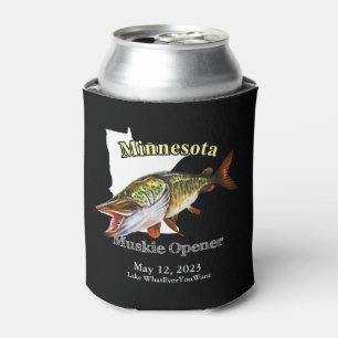 Enfriador De Latas Personalizado Lago/Fecha Minnesota Muskie Opener O