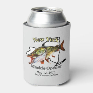 Enfriador De Latas Personalizado Lago/Fecha Nueva York Muskie Opener