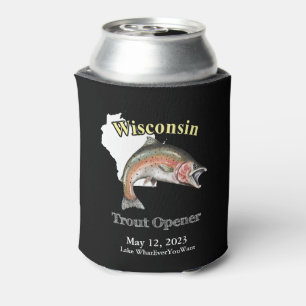 Enfriador De Latas Personalizado Lago/Fecha Wisconsin Trut Abridor Os