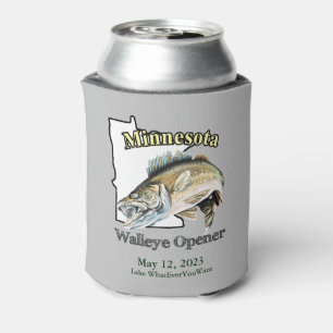 Enfriador De Latas Personalizado Lake/Date Minnesota Walleye Opener