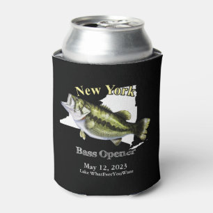 Enfriador De Latas Personalizado Lake/Date New York Bass Opener Dark