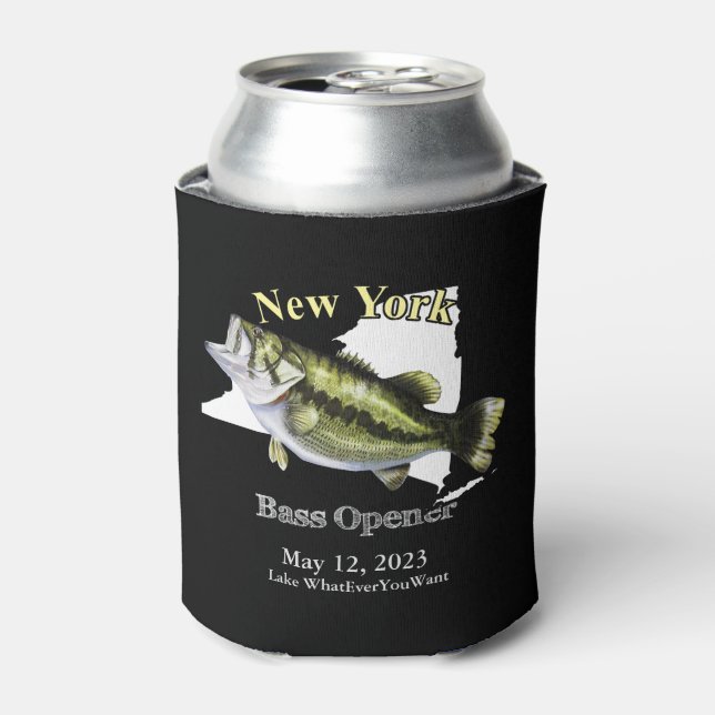 Enfriador De Latas Personalizado Lake/Date New York Bass Opener Dark (Lata Anverso)