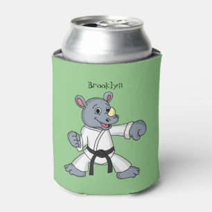 Enfriador De Latas Personalizado lindo rhino kung fu personalizado
