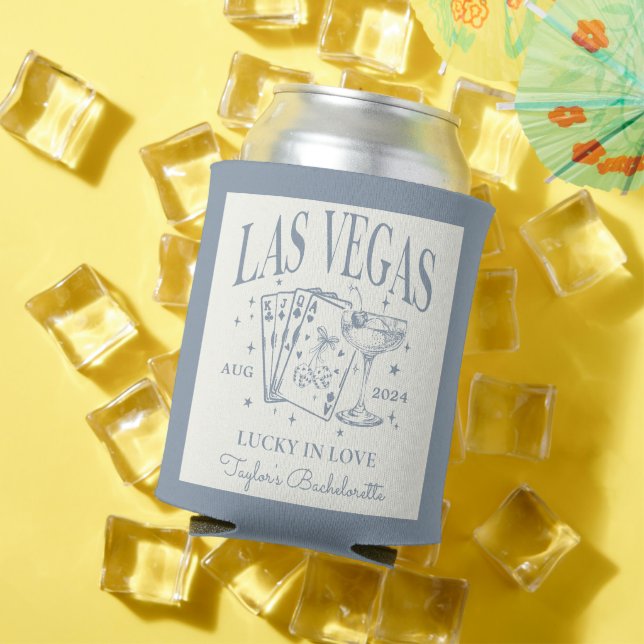 Enfriador De Latas Personalizado Luxe Las Vegas Bachelorette Party (Verano in situ)