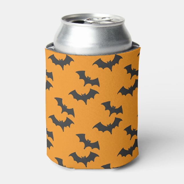 Enfriador De Latas Personalizado Malvado Tocante Halloween Bats Diseñ (Lata Anverso)