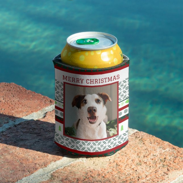 Enfriador De Latas Personalizado Mascota foto Navidades Stubby Holder (Piscina in situ)