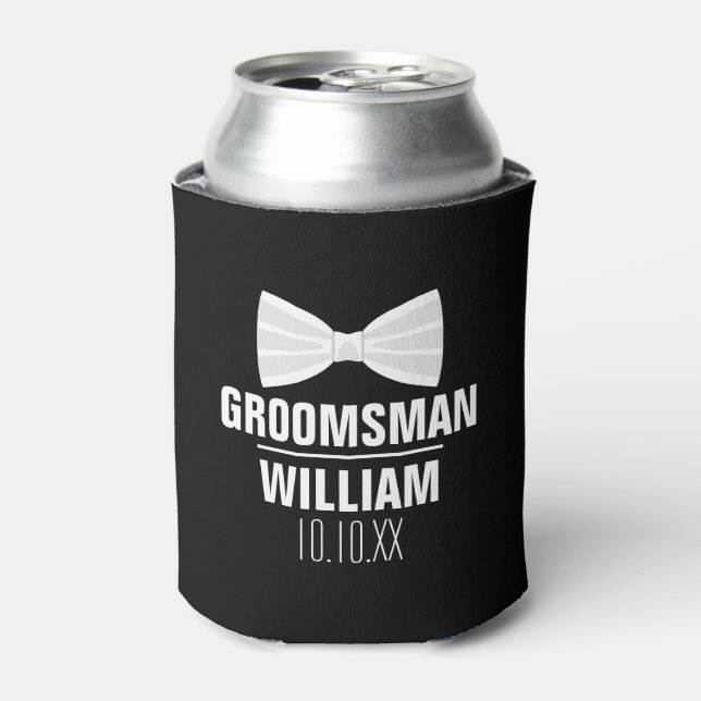 Enfriador De Latas Personalizado Mejor Hombre Boda Groomsman (Lata Anverso)