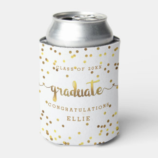 Enfriador De Latas Personalizado moda Faux Relieve metalizado dorado