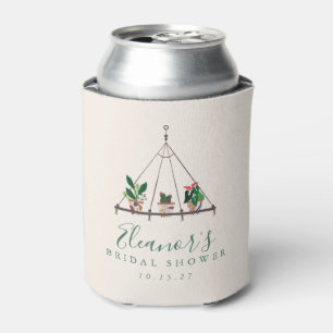Enfriador De Latas Personalizado Moderno Boho Plants Bridal Shower