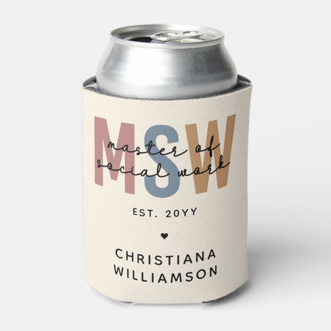 Enfriador De Latas Personalizado MSW Master en Obra Social Graduación (Lata Anverso)