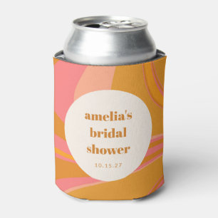 Enfriador De Latas Personalizado Naranja amarillo ducha de novia de m