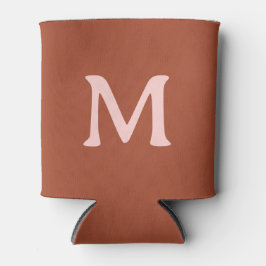 Enfriador De Latas Personalizado Naranja quemado Monograma