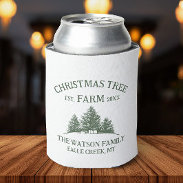 Enfriador De Latas Personalizado Nombre Familia Navidad Árbol Granja