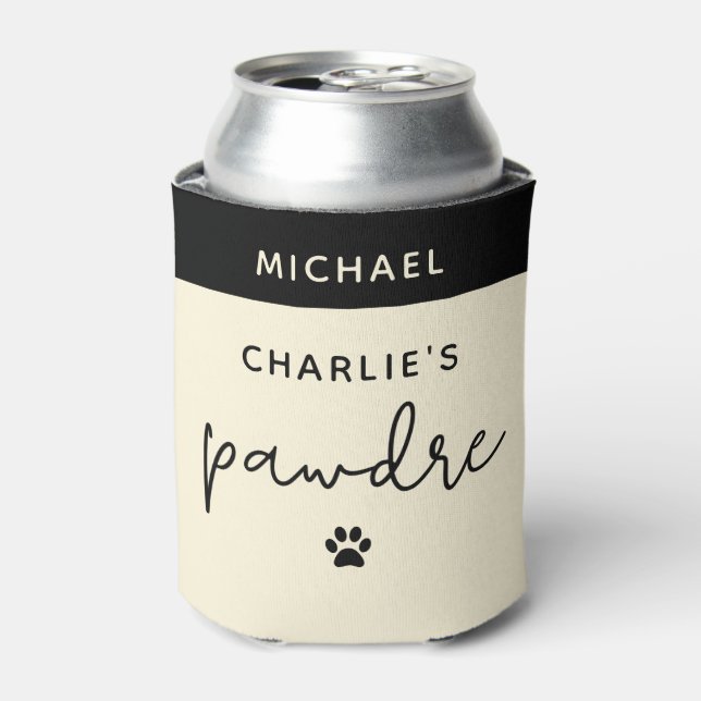 Enfriador De Latas Personalizado Pawdre Typography Dog Dad New Dog (Lata Anverso)