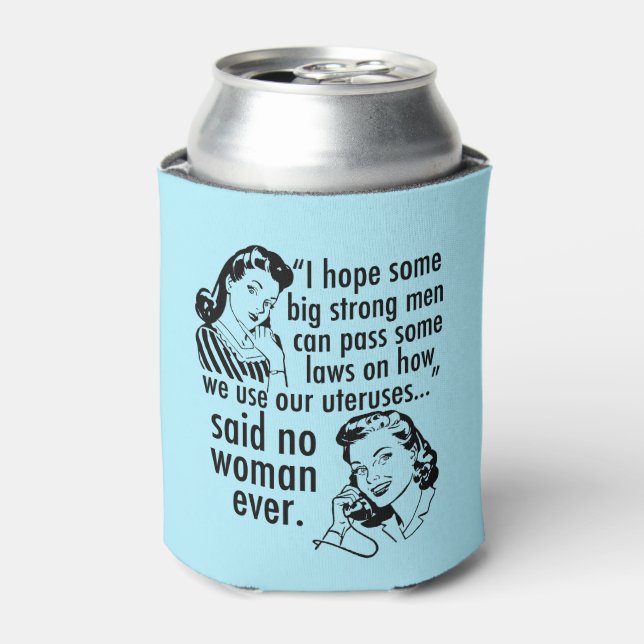 Enfriador De Latas Personalizado política feminista pro Choice Retro  (Lata Anverso)