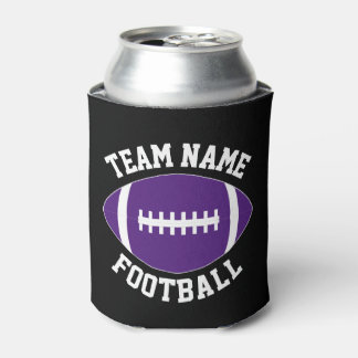 Enfriador De Latas Personalizado Purple Football Team Name Personaliz