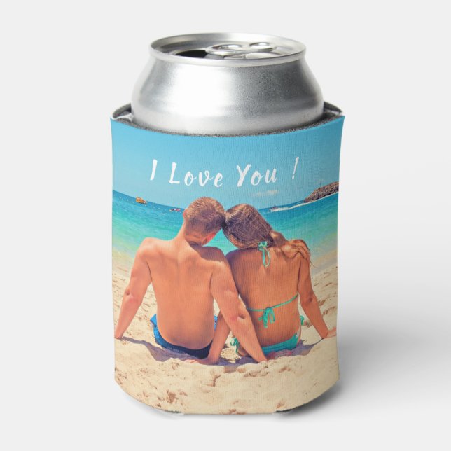 Enfriador De Latas Personalizado Refrigerador de bebidas de fotos Tu  (Lata Anverso)