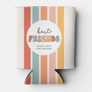 Enfriador De Latas Personalizado Retro Mejor Amigos BFFs Cute Besties