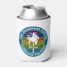 Enfriador De Latas Personalizado Retro Palm Tree Tropical Family Reun