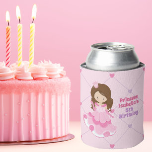 Enfriador De Latas Personalizado rosa del partido de cumpleaños de la