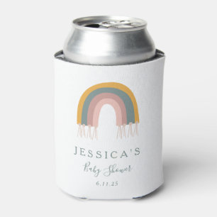 Enfriador De Latas Personalizado simple de Baby Shower Cuho Boho Rain