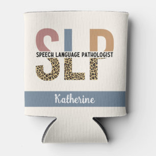 Enfriador De Latas Personalizado SLP Speech Pathólogo Leopard Print
