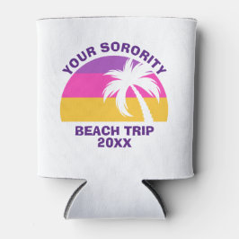 Enfriador De Latas Personalizado Sorority Beach Trip Palmeras Rojas T