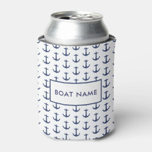 Enfriador De Latas Personalizado Su Nombre Nautical Anchor