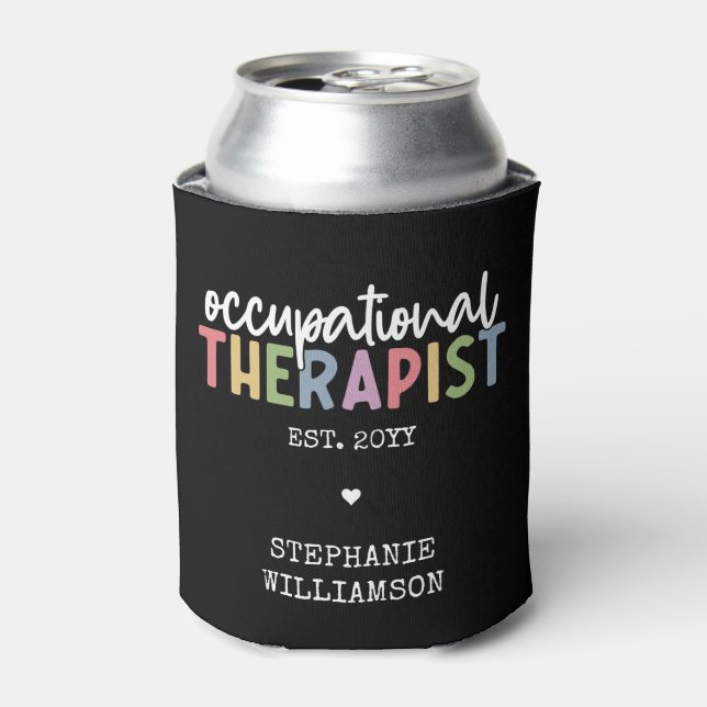 Enfriador De Latas Personalizado Terapia Ocupacional Ocupacional de R (Lata Anverso)