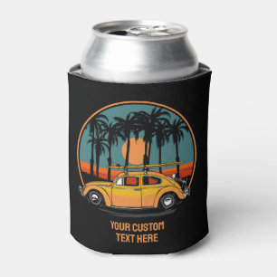 Enfriador De Latas Personalizado Texto Surfer Tropical Sunset